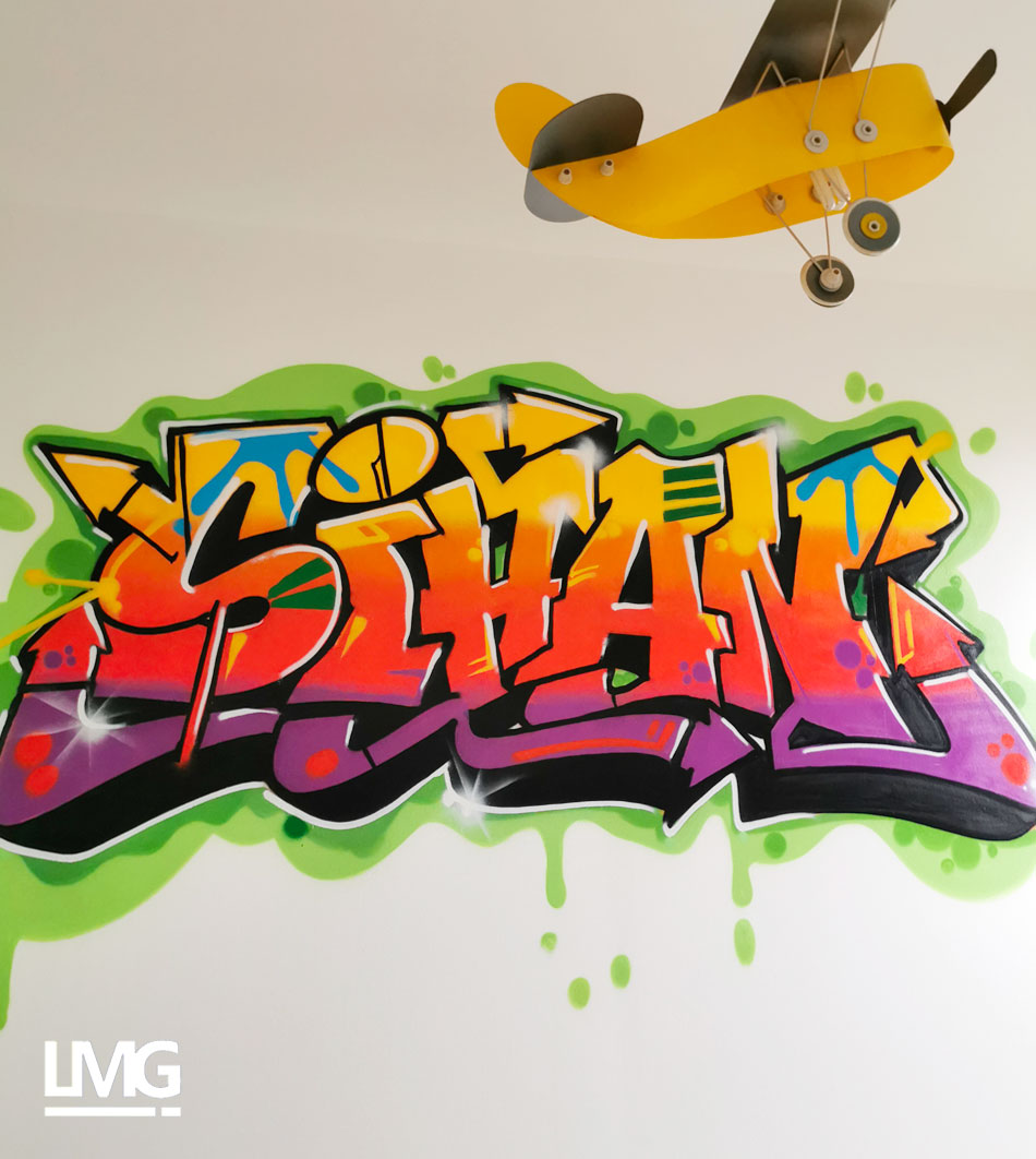 decoration murale artiste graffiti chambre enfant