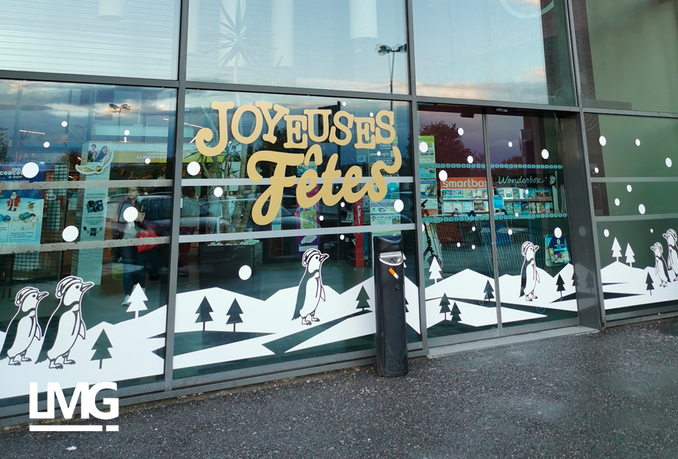 décoration vitrophanie noël adhésif toulouse