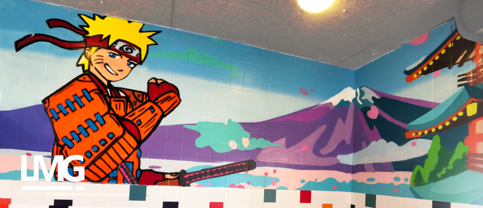 decoration mur interieur en graffiti sur les Super héros