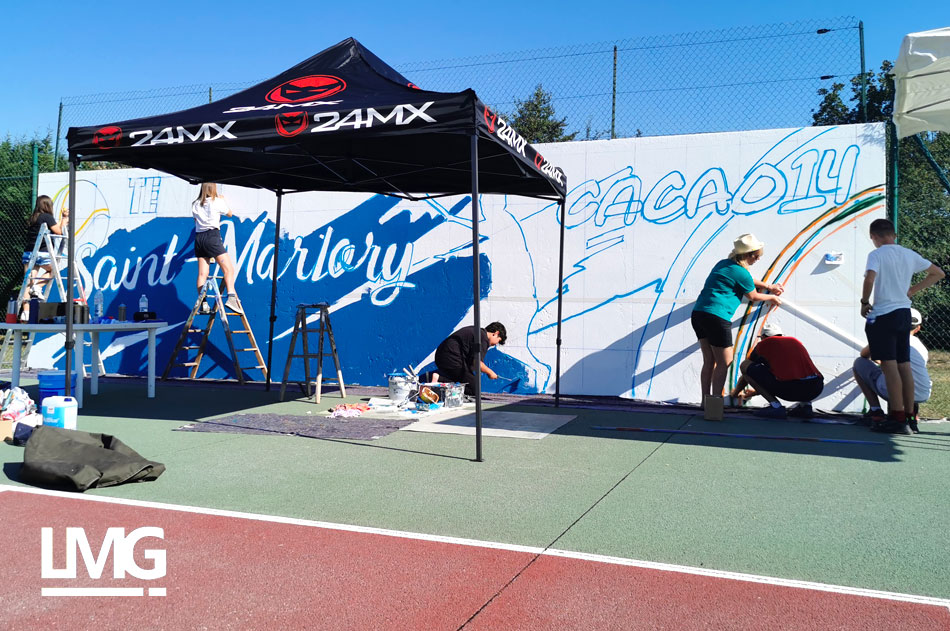 photo atelier de graffiti avec des jeunes lycéens