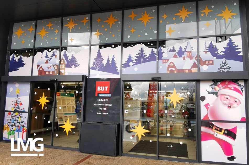 décoration vitrophanie noël adhésif toulouse