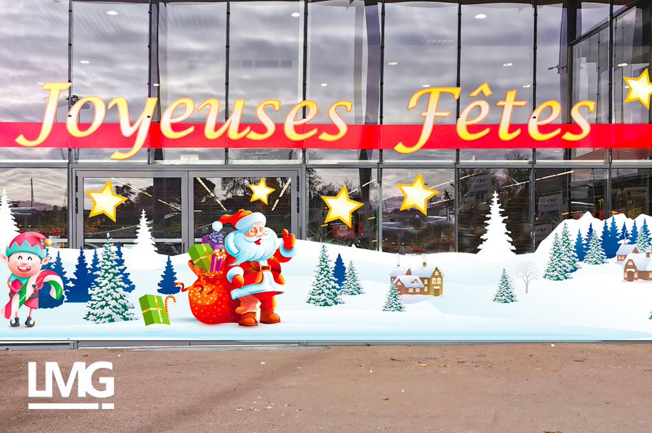 décoration vitrophanie noël adhésif toulouse