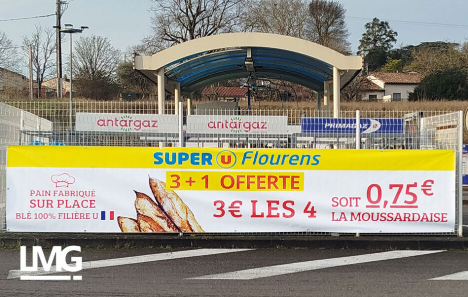 photo bâche imprimée magasin super u