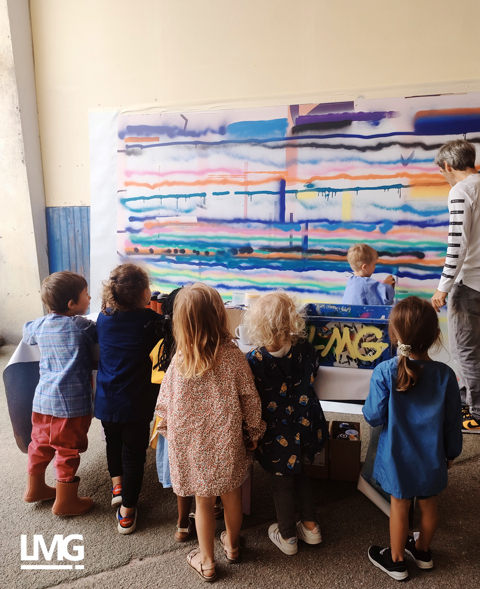 photo atelier street art à l'école Saint Aubin toulouse