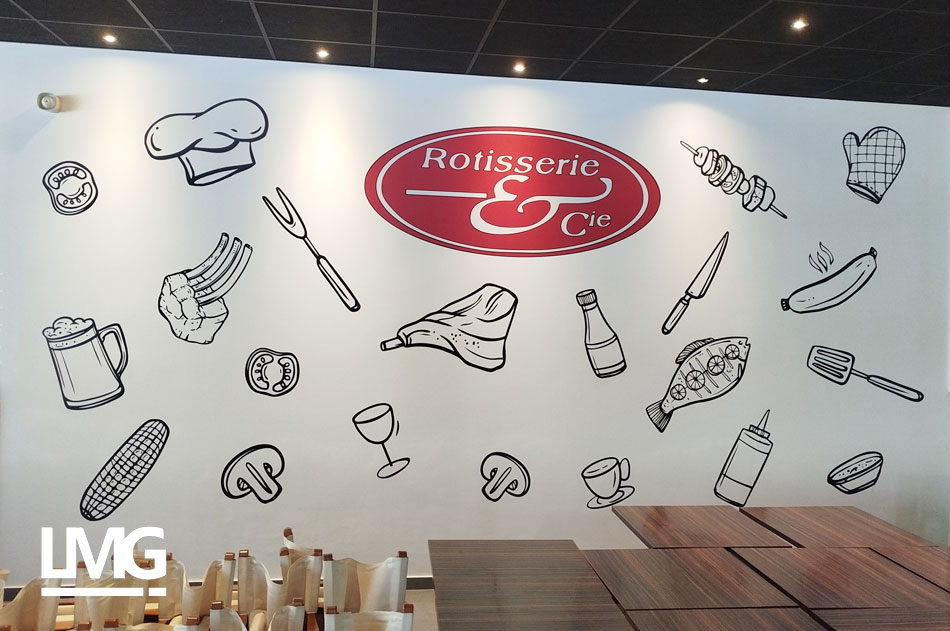 photo décoration murale intérieur restaurant Muret par Le Mouvement Graphique