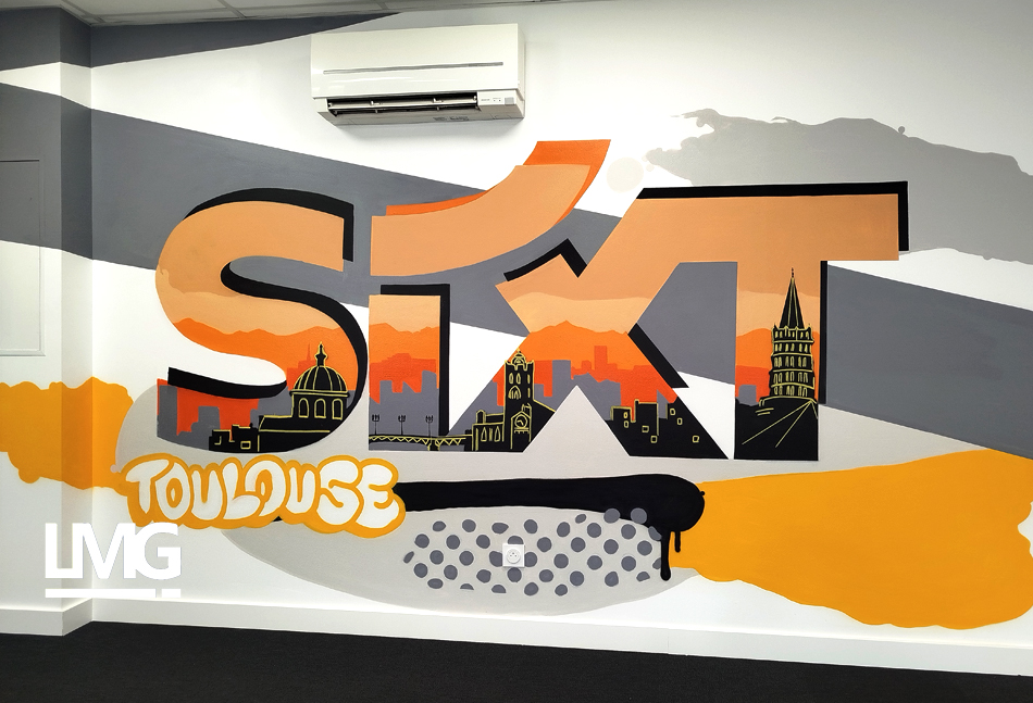 photo graffiti sur avion aéroport toulouse blagnac streetart par BABE et SHEE Le Mouvement Graphique