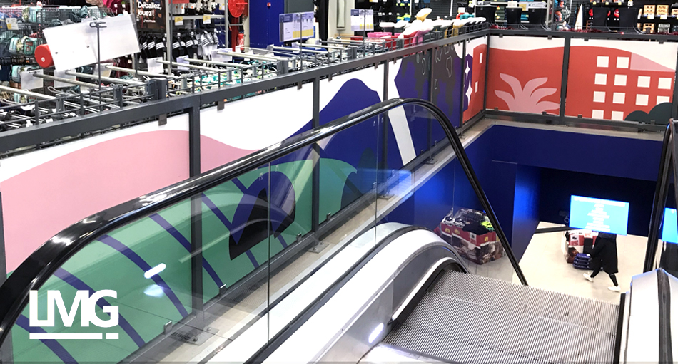 photo décoration murale intérieure Décathlon Toulouse cebtre ville par LMGIN